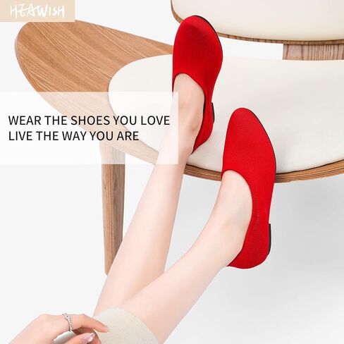 حذاء باليه نسائي مسطح من HEAWISH للنساء بمقدمة مدببة سهل الارتداء على شكل جلد الفهد in Kuwait