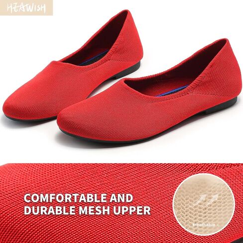 حذاء باليه نسائي مسطح من HEAWISH للنساء بمقدمة مدببة سهل الارتداء على شكل جلد الفهد in Kuwait