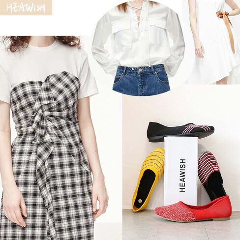 حذاء باليه نسائي مسطح من HEAWISH للنساء بمقدمة مدببة سهل الارتداء على شكل جلد الفهد in Kuwait