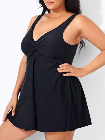 ملابس سباحة نسائية من Sovoyontee مقاس كبير تانكيني مكونة من قطعتين ملابس سباحة متموجة للتحكم في البطن لباس سباحة ملابس سباحة أمامية ملفوفة in Kuwait