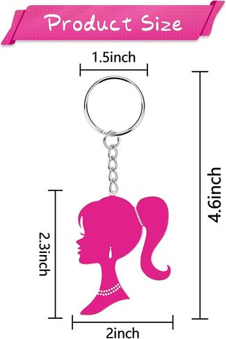 Stcomart 6 PCS Pink Keychain Car Key Chain for Women, Pink Girl Purse Bag Accessories in Kuwait