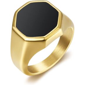 putouzip Women Stacking Statement Ring Personalized Stainless Steel Irregular Party Rings Flat Glossy Bold Chunky Men Gift