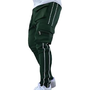 MECH-ENG Men's Workout Tapered Jogger Pants Casual Hip Hop Cargo Pants Punk Streetwear Sweatpants