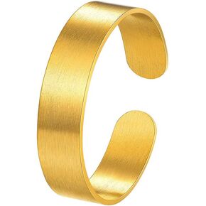 PROSTEEL Personalized 316L Stainless Steel Cuff Ring, Statement Ring, 5mm/10mm/17mm Band Ring Adjustable fits #6-#10, Womens Mens Jewelry, Come with Box in Kuwait