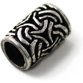 لين اراوند خواتم من الفضة الاسترليني عيار 925 بتصميم نورس فايكنج سلتيك للحية، خرز شعر القراصنة المجدل، مجوهرات باغان in Kuwait