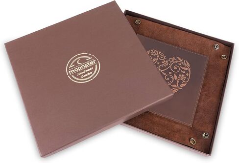 مونستر® صينية مفاتيح جلدية وصينية حلي، منظم مجوهرات من الجلد المحبب بالكامل، صينية مفاتيح مزخرفة منقوشة على شكل قلب، وعاء مفاتيح للممرات، هدايا جلدية للأصدقاء للنساء in Kuwait