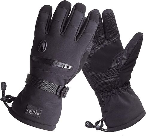 قفازات CAMYOD المقاومة للماء للتزلج على الجليد مع ثينسوليت 3M، جيب بسحاب، فتحة تهوية، قفازات الطقس البارد للرجال in Kuwait