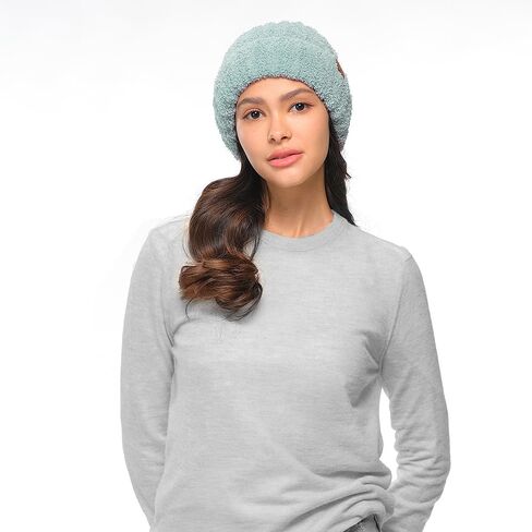 C.C Fuzzy Beanie for Women Unisex - Acrylic Stretchable Soft Warm Knit Winter Skully Hat in Saudi Arabia