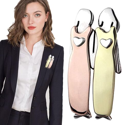 Abaodam 1 Set Sister Brooch Pin Best Friends Sister Brooch Badge Alloy Sweater Breast Pins Clips (Two Sisters) in Saudi Arabia