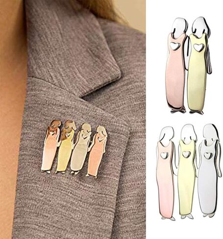 Abaodam 1 Set Sister Brooch Pin Best Friends Sister Brooch Badge Alloy Sweater Breast Pins Clips (Two Sisters) in Saudi Arabia