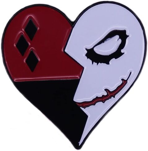 Clown Joker Brooch Lapel Pin Halloween Heart Horror Gift Horror Dark Badge Cool Enamel Pins Black Art  Halloween Christmas Gift for Boys Men Women in Saudi Arabia