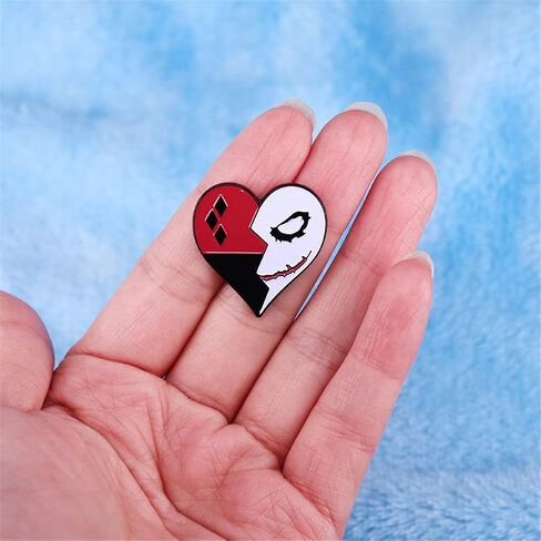 Clown Joker Brooch Lapel Pin Halloween Heart Horror Gift Horror Dark Badge Cool Enamel Pins Black Art  Halloween Christmas Gift for Boys Men Women in Saudi Arabia