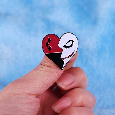 Clown Joker Brooch Lapel Pin Halloween Heart Horror Gift Horror Dark Badge Cool Enamel Pins Black Art  Halloween Christmas Gift for Boys Men Women in Saudi Arabia