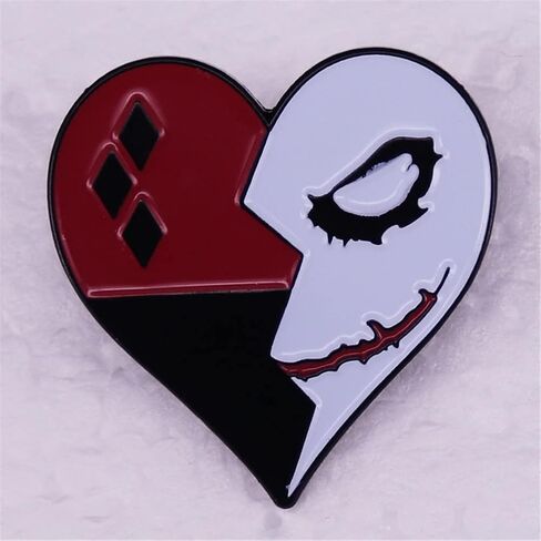 Clown Joker Brooch Lapel Pin Halloween Heart Horror Gift Horror Dark Badge Cool Enamel Pins Black Art  Halloween Christmas Gift for Boys Men Women in Saudi Arabia