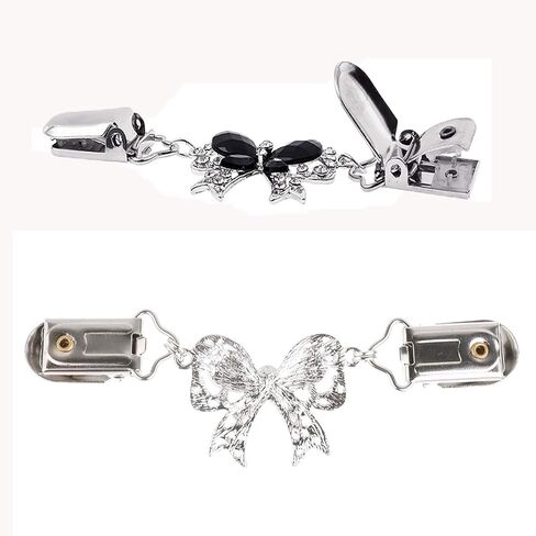 WOPODI 3 قطع خمر سترة شال كليب لطيف القوس سترة سترة كليب شال طوق مشابك فراشة بروش دبابيس فساتين طوق كليب فراشة أنماط مشبك للنساء الفتيات ارتداء ديكور in Kuwait