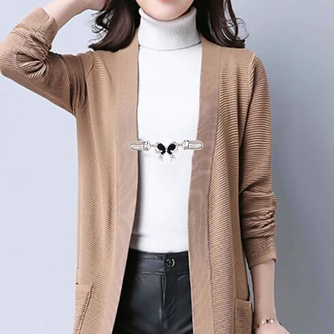 WOPODI 3 قطع خمر سترة شال كليب لطيف القوس سترة سترة كليب شال طوق مشابك فراشة بروش دبابيس فساتين طوق كليب فراشة أنماط مشبك للنساء الفتيات ارتداء ديكور in Kuwait