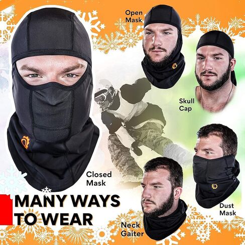 قناع التزلج الفاخر بالاكلافا وجهاز تدفئة الرقبة مع قفازات الجري العاكسة كبيرة الحجم in Kuwait