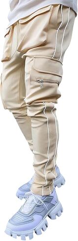 MECH-ENG Men's Workout Tapered Jogger Pants Casual Hip Hop Cargo Pants Punk Streetwear Sweatpants in Saudi Arabia