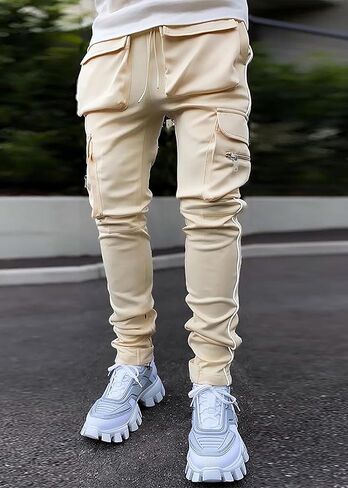 MECH-ENG Men's Workout Tapered Jogger Pants Casual Hip Hop Cargo Pants Punk Streetwear Sweatpants in Saudi Arabia