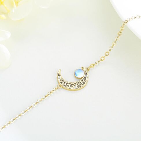 سوار القمر Twoowl للنساء 925 الفضة الاسترليني Moonstone القمر سوار سلتيك القمر مجوهرات هدايا للفتيات in Kuwait