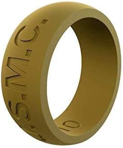 خاتم QALO للرجال من السيليكون المطاطي، فروع الخدمة، كلاسيكي Q2X، خاتم زفاف من مطاط السيليكون، قابل للتنفس، خاتم زفاف متين للرجال، متعدد الألوان in Kuwait