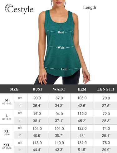 Cestyle Women's Yoga Workout Tank Tops with Built in Shelf Bras Summer Loose Fit Racerback Tank Top in Kuwait