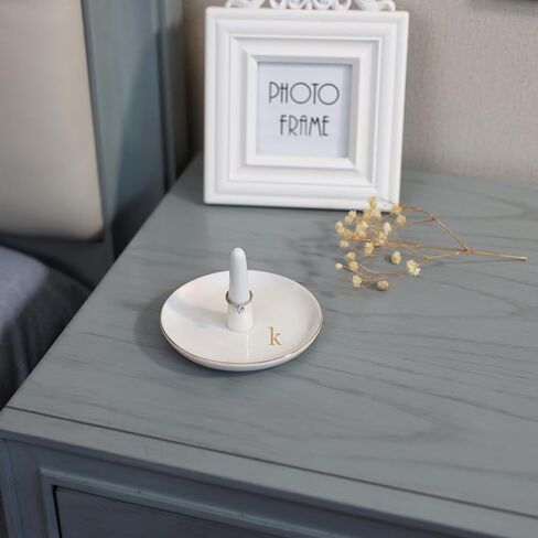 VINCOMIC Mr.& Mrs Wedding Ring Holder-Jewelry Holder, Engagement Wedding Gifts for Couples,Ceramic White in Kuwait