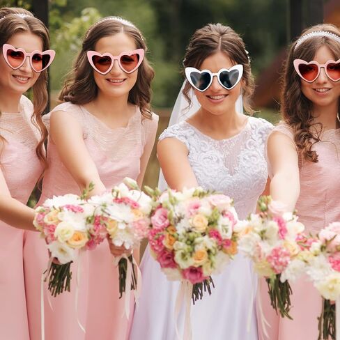 KUUQA Sunglasses and Satin Bridesmaid Scrunchies Bachelorette Party Sunglasses Bulk Bride Bridesmaid Glasses Wedding Décor in Saudi Arabia