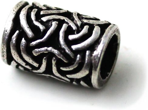 لين اراوند خواتم من الفضة الاسترليني عيار 925 بتصميم نورس فايكنج سلتيك للحية، خرز شعر القراصنة المجدل، مجوهرات باغان in Kuwait