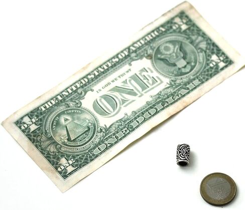 لين اراوند خواتم من الفضة الاسترليني عيار 925 بتصميم نورس فايكنج سلتيك للحية، خرز شعر القراصنة المجدل، مجوهرات باغان in Kuwait