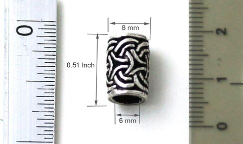 لين اراوند خواتم من الفضة الاسترليني عيار 925 بتصميم نورس فايكنج سلتيك للحية، خرز شعر القراصنة المجدل، مجوهرات باغان in Kuwait