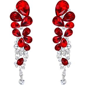 EVER FAITH Women's Austrian Crystal Gorgeous Teardrops Wedding Dangle Pierced Earrings in Kuwait