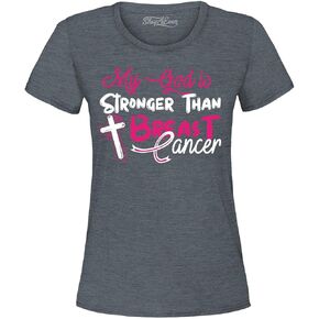 shop4ever My God is Strong Than Breast Cancer Women's T-Shirt
