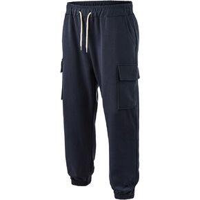 Ohoo Men's Cargo Sweatpants Cotton Blend Regular Fit Elastic Bottom Jogger Pants