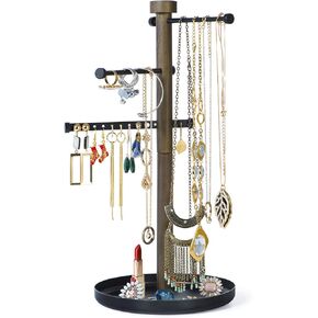 منظم مجوهرات SRIWATANA، حامل قلادة على شكل شجرة مجوهرات حامل مجوهرات للأقراط والأساور والحلقات والساعات in Kuwait