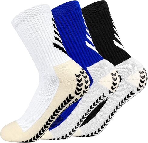 جوارب HUANLANG المضادة للانزلاق لكرة القدم، جوارب رياضية للرجال، جوارب رياضية مضادة للانزلاق، جوارب مضادة للبثور مع مقابض للجنسين، زوجان in Kuwait