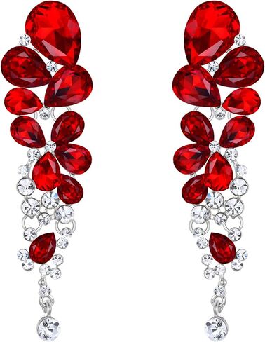 EVER FAITH Women's Austrian Crystal Gorgeous Teardrops Wedding Dangle Pierced Earrings in Kuwait