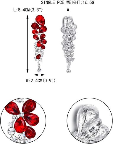 EVER FAITH Women's Austrian Crystal Gorgeous Teardrops Wedding Dangle Pierced Earrings in Kuwait