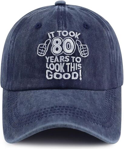 هدايا عيد الميلاد الثمانين للنساء والرجال، قبعة بيسبول قديمة للحياة، قبعة متقاعدة مطرزة قابلة للتعديل مضحكة للأم والأب in Kuwait