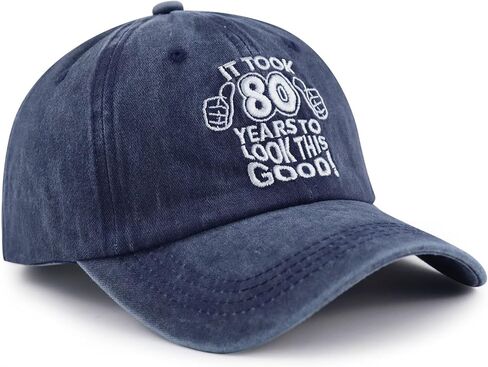 هدايا عيد الميلاد الثمانين للنساء والرجال، قبعة بيسبول قديمة للحياة، قبعة متقاعدة مطرزة قابلة للتعديل مضحكة للأم والأب in Kuwait