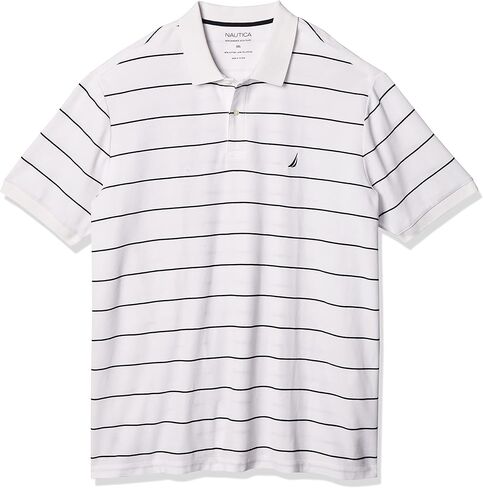 Nautica Men's Big and Tall Classic Short Sleeve Striped Polo Shirt in Saudi Arabia