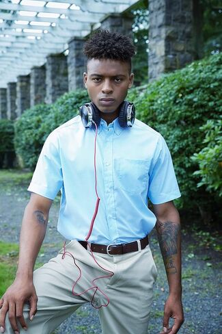 French Toast Men's Expandable Collar Short Sleeve Oxford Dress Shirt in Saudi Arabia