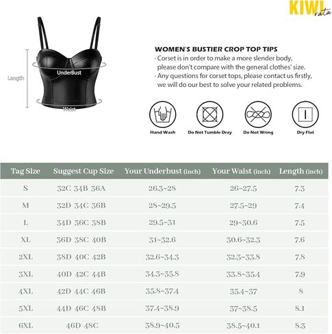 KIWI RATA المرأة مثير overbust خمر مشد قابل للتعديل الأشرطة بو الجلود الصدرية بوستير المحاصيل الأعلى in Kuwait
