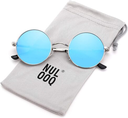 نظارات شمسية مستقطبة دائرية من NULOOQ طراز John Lennon للنساء والرجال بإطار معدني صغير على شكل دائرة هيبي in Kuwait