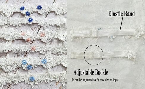 YuRongsxt مجموعة أربطة الزفاف مجموعة أربطة الزفاف الصغيرة زهرة زرقاء دانتيل حزام مع لؤلؤ G52 (أزرق سماوي) in Kuwait