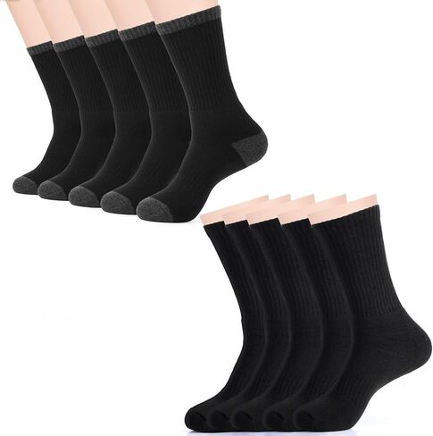 10 قطع من الجوارب الطويلة المبطنة شديدة التحمل للتحكم في الرطوبة 6.5-12، اسود، 6.5-12, أسود, 6.5-12 in Kuwait