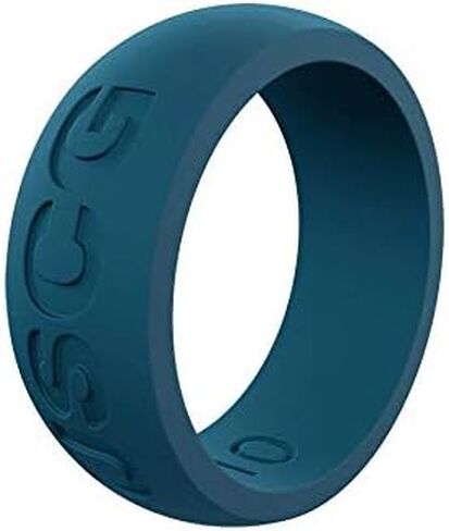 خاتم QALO للرجال من السيليكون المطاطي، فروع الخدمة، كلاسيكي Q2X، خاتم زفاف من مطاط السيليكون، قابل للتنفس، خاتم زفاف متين للرجال، متعدد الألوان in Kuwait