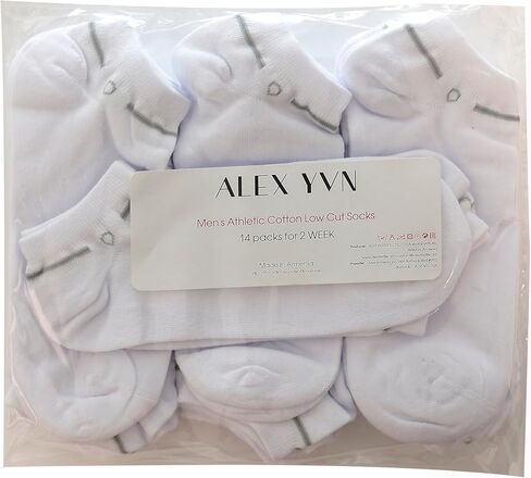 جوارب ALEX YVN رياضية للرجال من القطن بقصة منخفضة، 14 قطعة in Kuwait