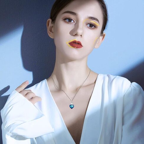 بليسيتيب دولفين قلادة من الفضة الاسترليني دولفين قلادة قلادة مجوهرات هدية للنساء الفتيات مزين بالكريستال على شكل قلب من النمسا in Kuwait