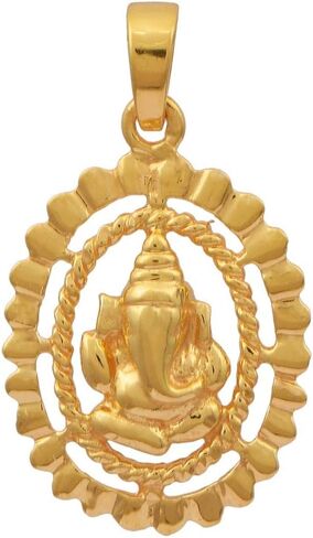 قلادة الإله الهندي شري غانيشا الدينية مصنوعة من الفضة الاسترليني عيار 925 المطلية بالذهب الأصفر والفضة الاسترليني والفضة الاسترليني والذهب الأصفر واللؤلؤ, ذهب أبيض فضة استرليني لؤلؤ ذهبي أصفر in Kuwait